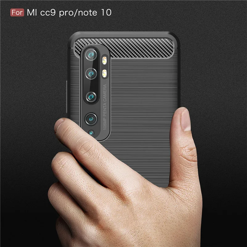 Для Xiaomi mi CC9 CC 9 Pro чехол силиконовый углеродного волокна ударопрочный для