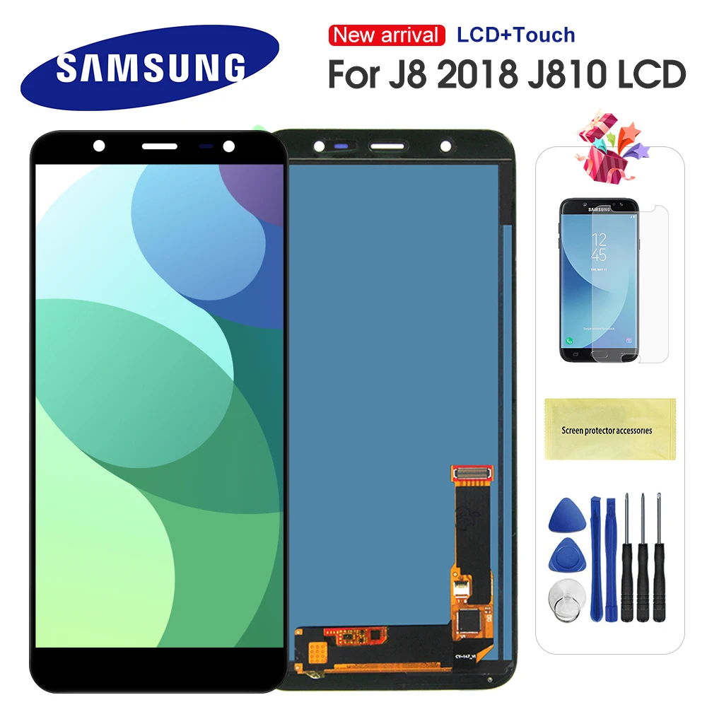 5 9 ''ЖК дисплей для Samsung J8 2018 J810 ЖК J810F J810Y тачскрин аналагово цифровой