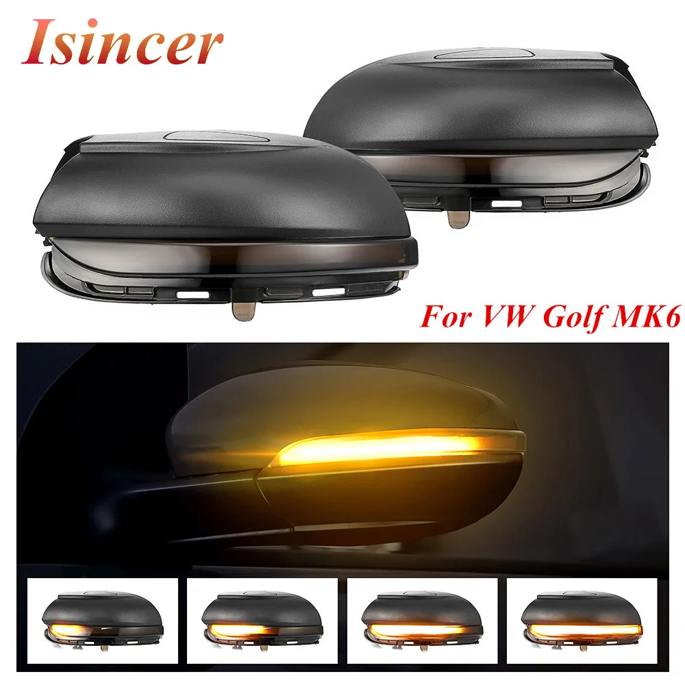 For Volkswagen VW Golf 6 MK6 GTI Touran LED Dynamic Turn Signal Light Side Wing Rearview Mirror Indicator Sequential | Автомобили и