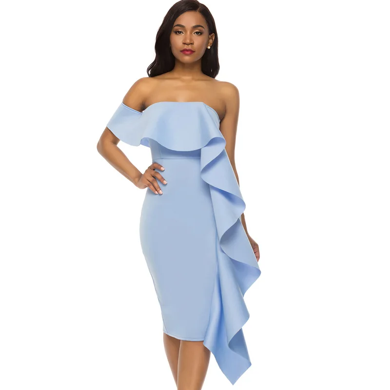 Высококачественные элегантные женские бодикон-платье без бретелек Вечерние