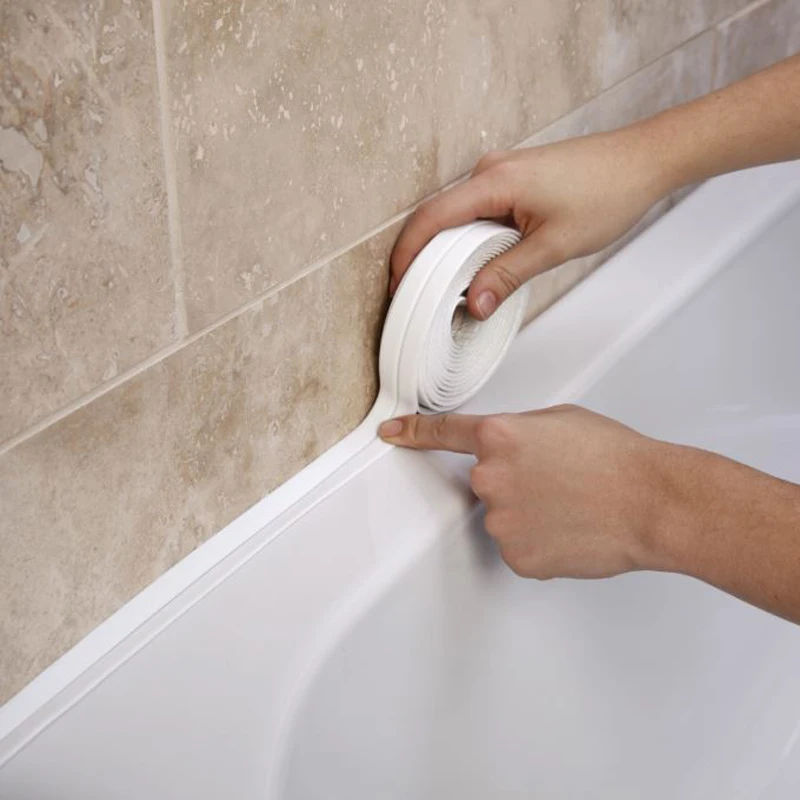 

3.4mx38mm Bathroom Shower Sink Bath Sealing Strip Tape White PVC Self adhesive Waterproof Wall sticker for Bathroom Kitchen