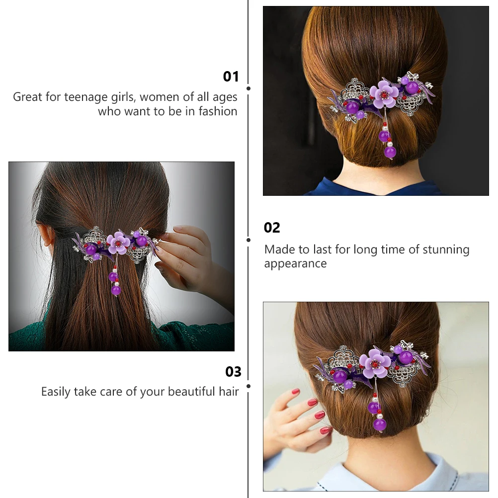 Ретро Стразы Цветочная заколка для волос с подвеской спины | Красота и здоровье