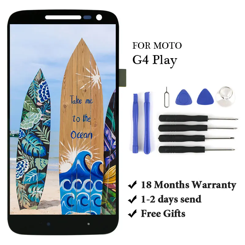 

1 PCS 100% test display For Motolora G4 play LCD Touch Screen Digiziter Assembly Replacement For moto G4 Play XT1601 XT1602 LCD