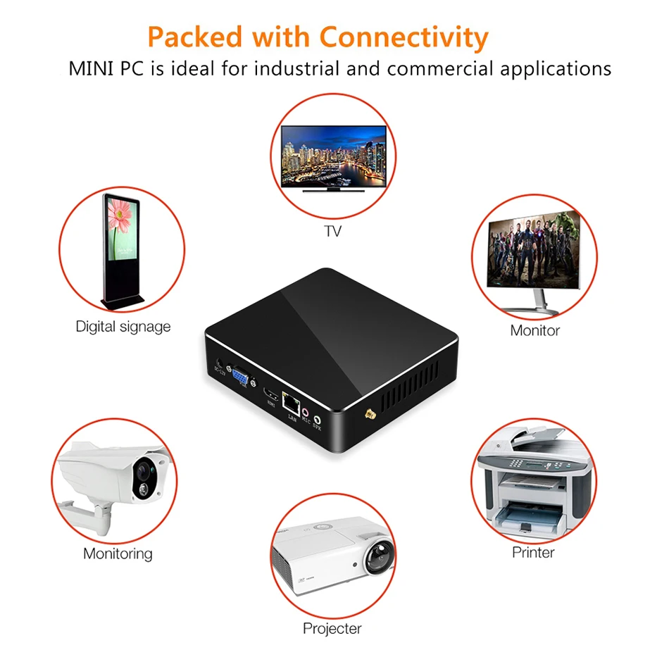 XCY мини ПК безвентиляторный Intel Core i7 7500U I5 7200U i3 7100U 4K HTPC компьютер Linux Windows 10 Мини