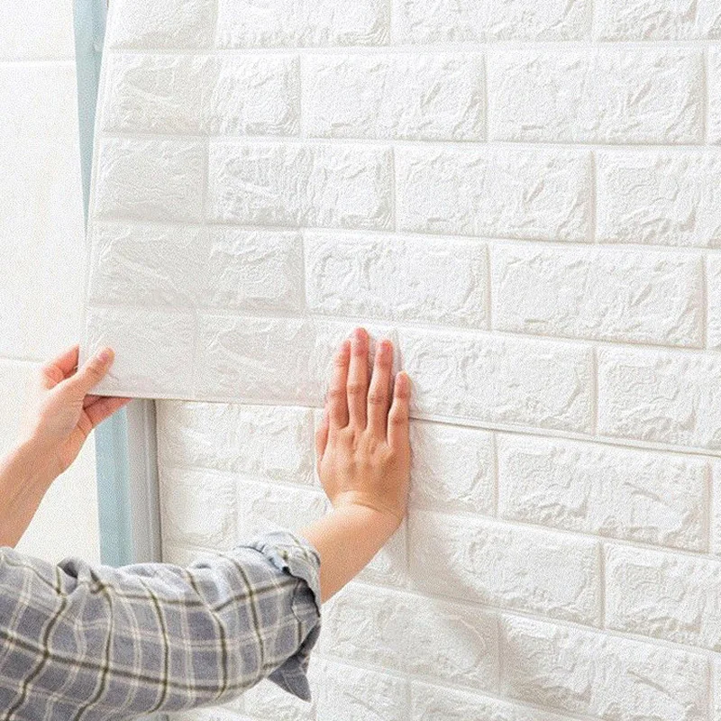Самоклеящиеся обои настенная 3D панель с рисунком кирпича клеящиеся для гостиной