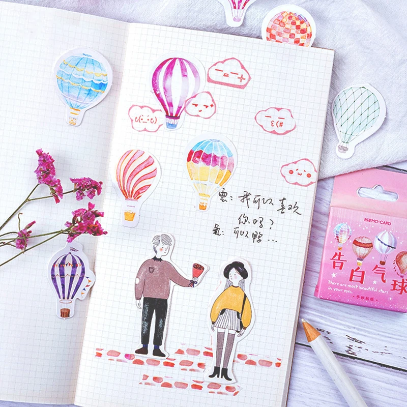 

46 Pcs Confession Balloon Stickers Set Decorative Stationery Stickers Scrapbooking DIY Diary Album Stick Lable