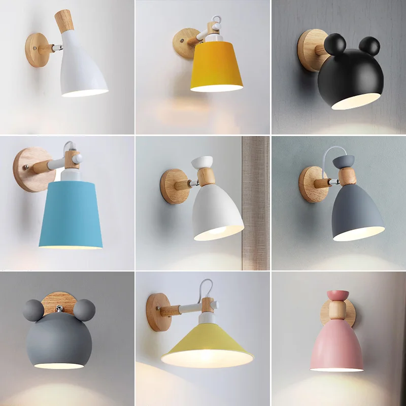 Светодиодный настенный светильник Регулируемая лампа для спальни Скандинавская