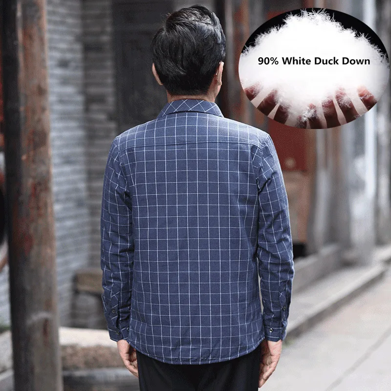 Мужская теплая зимняя рубашка в клетку с длинным рукавом | Спорт и развлечения