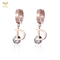 eh019 korean earrings fashion earrings letter d gothic jewelry for women party gifts earrings for women 2020