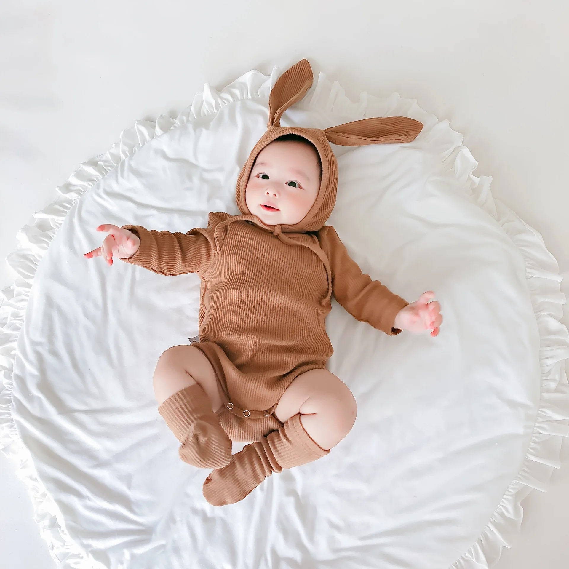 Newborn Baby Romper Costume With Hat  Baby Clothes Warm Baby Girls Clothing Baby Rompers Jumpsuit Three-piece Suit