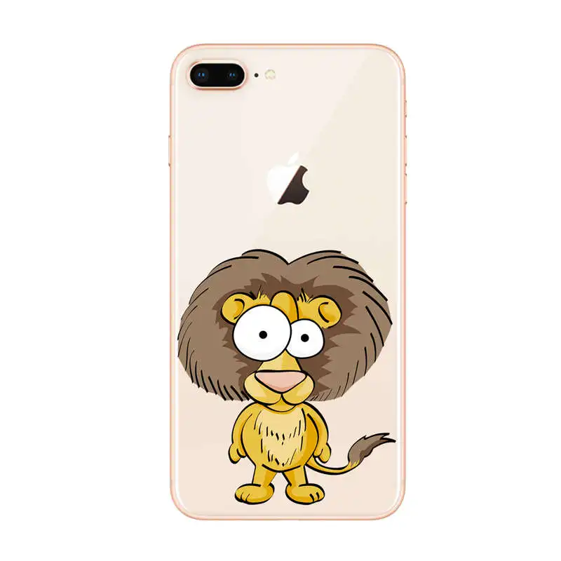 Милый мультяшный Слон рисунок зебры Мягкий силиконовый чехол для iphone 8 7 7plus 6 6s 5 5S