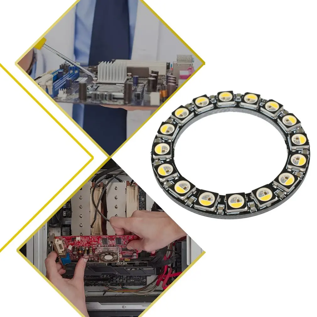 

16-bit SK6812 RGBW Round Full Color Ring LEDs With Integrated Drivers Light Development Board Lamp Panel Module