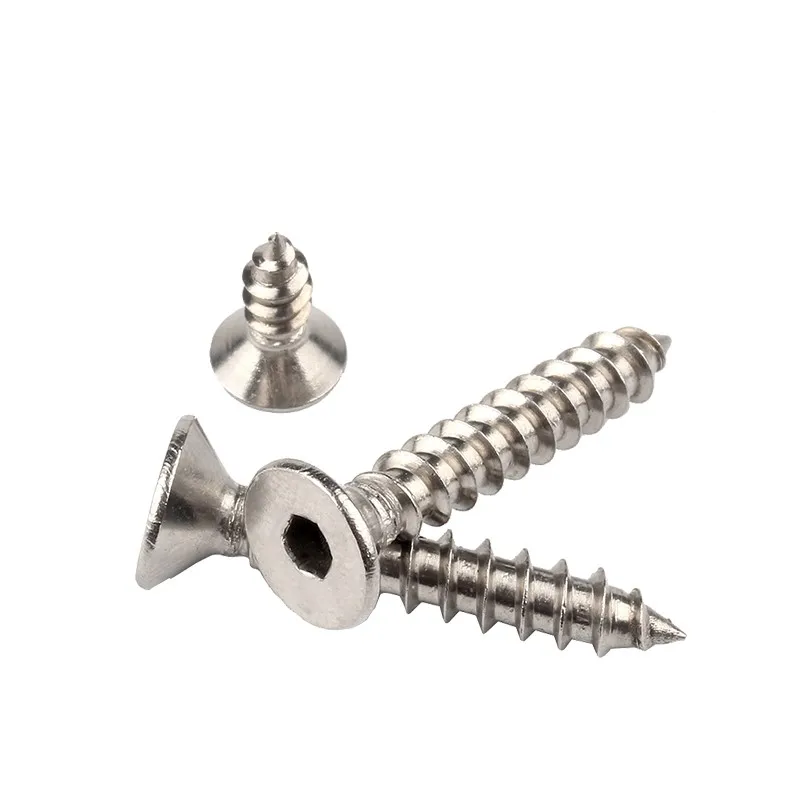 M3 M4 M5 M6 M8 304 самонарезающие шестигранные плоские потайные винты из нержавеющей