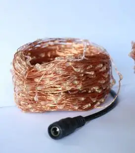 only copper light 12 В 12 в 10 м/20 м/30 м/50 м светодиодный медный провод струнный светильник светодиодный Сказочный светильник гирлянда RF пульт дистанционного управления адаптер питания для рождества и свадьбы - Испускаемый цвет: only copper light