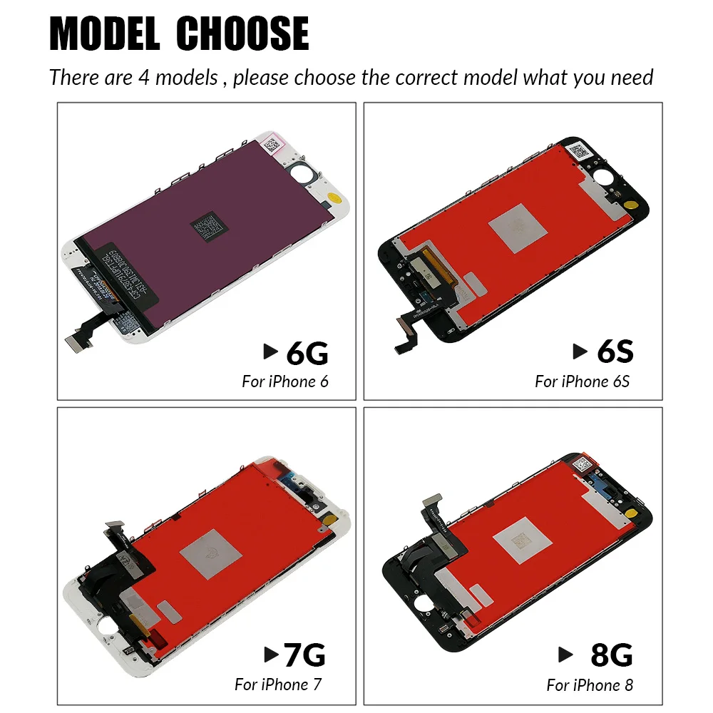 ЖК дисплей в сборе с тачскрином для смартфонов iPhone 4S 8 Plus белый/черный|Экраны