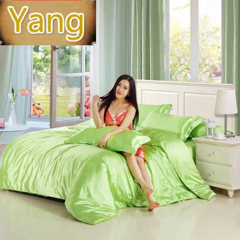 Набор из четырех предметов для сна без одежды вискозы однотонное шелковое