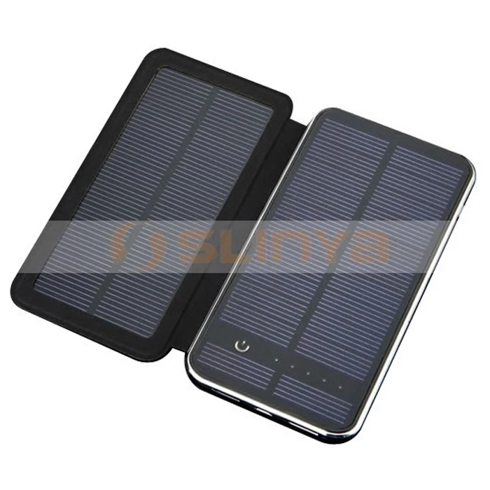 

3W Dual Solar Panel External Battery 10000mah 5V 2A USB Power Bank Charger Pack