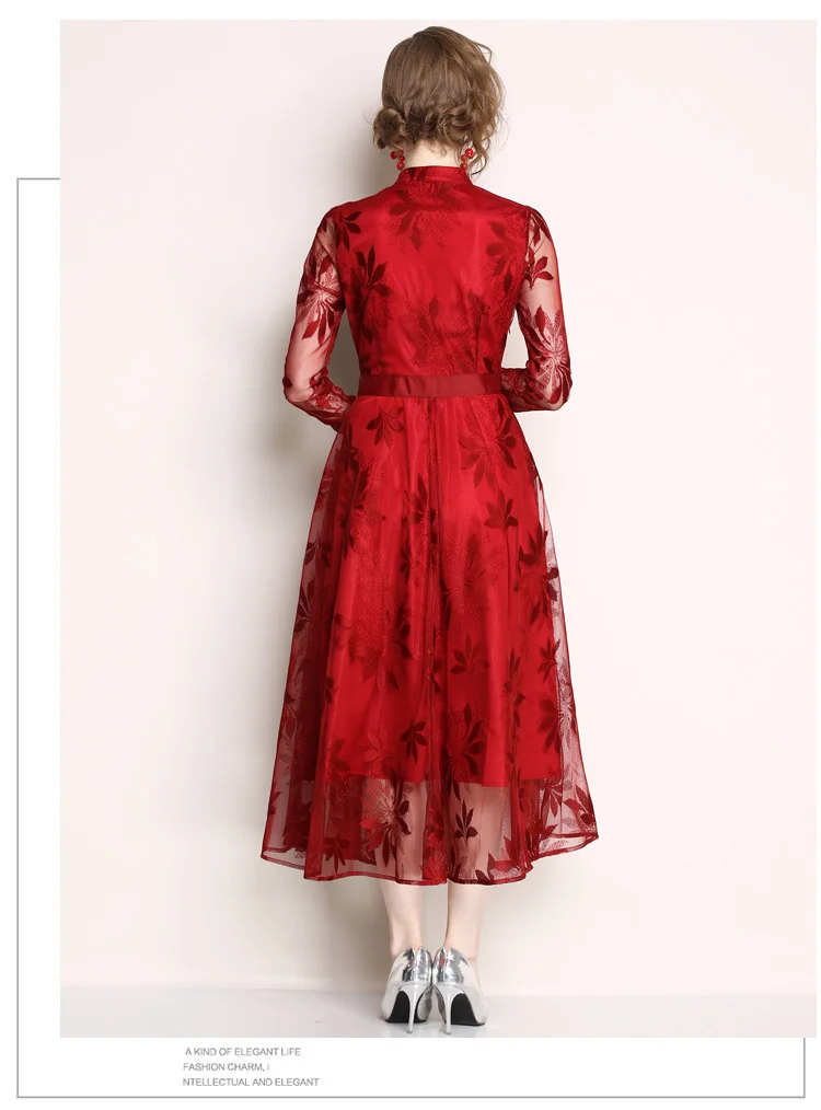 Длинные вечерние платья для подиума, черное кружевное платье, ropa mujer Invierno, жаккардовое женское кружевное платье, Vestido Mujer