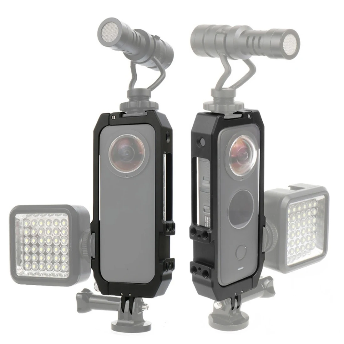 

For Insta360 One X-2 Metal Camera Protection Frame with Hot Shoe mount