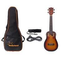 23 inch solid spruce electric ukulele concert ukulele hawaii guitar with 3 band eq equalizer pickup gig bag cable beginners kit