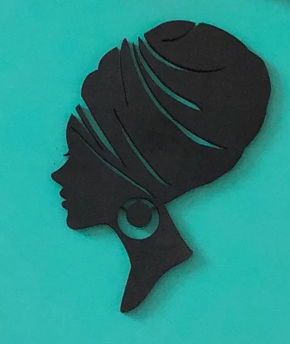 

Mother's Day DIY Head Wooden Silhouette Wreath Template for Crafts Black Person Home Decoration Embossing DIY Paper Card Craft