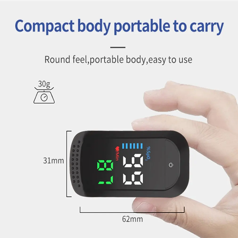 

DS105 Blood Oximeter Color Screen Finger Clip Blood Oxygen Saturation Detector Portable Finger Clip Pulse Oximeter