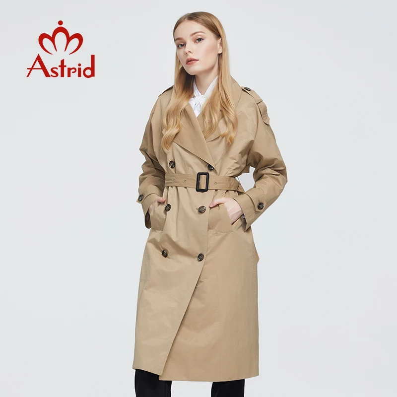 Astrid Новинка Весна Осень Тренч длинный модный ветрозащитный капюшон большой