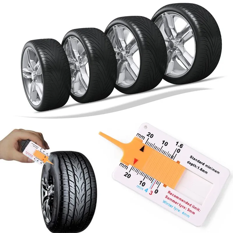 

Portable Wheel Measurement Gauge Auto Motorcycle Auto Effective Convenient Tyre Tread Depth Multifunctional Accessories Outdoor