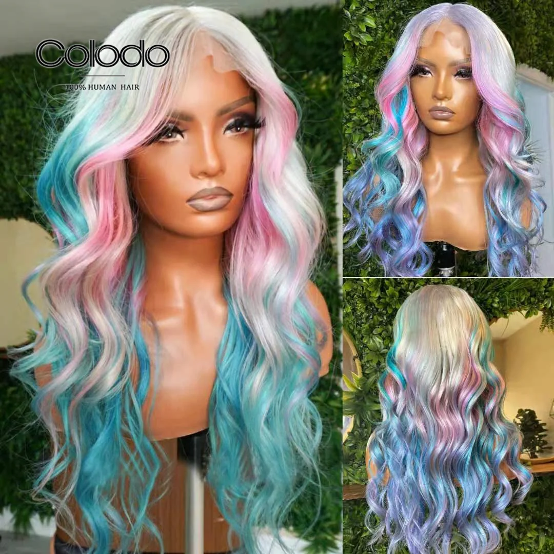 

Парик из натуральных волос розового цвета, 13 х4, 13 х4, 1