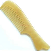 yellow comb authentic natural yellow horn comb hair combs hairbrush wide tooth fine hairdressing supplies high grade gift