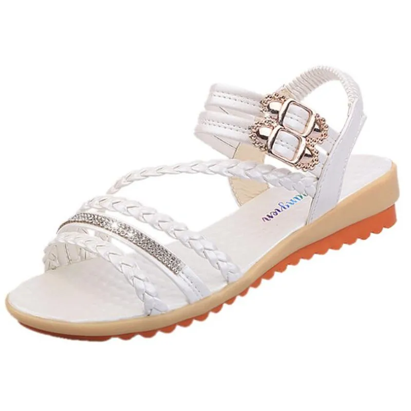 

Summer new flat heel casual fashion wild women's sandals flat bottom wild thin rhinestone sandals women wedges shoes for women