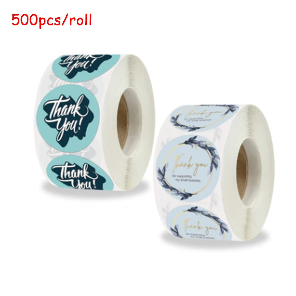 500 шт./рулон Спасибо наклейки Бумага печать этикеток Custom Gift коробка украшение на