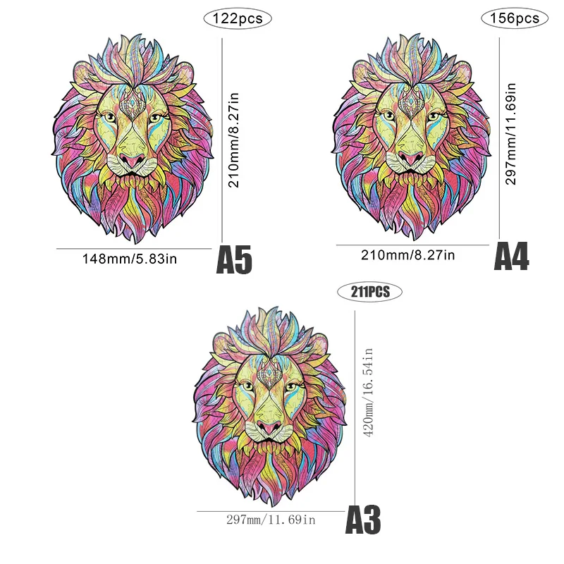 

Wooden Jigsaw Puzzle Colorful Animal Puzzle Creative Gift