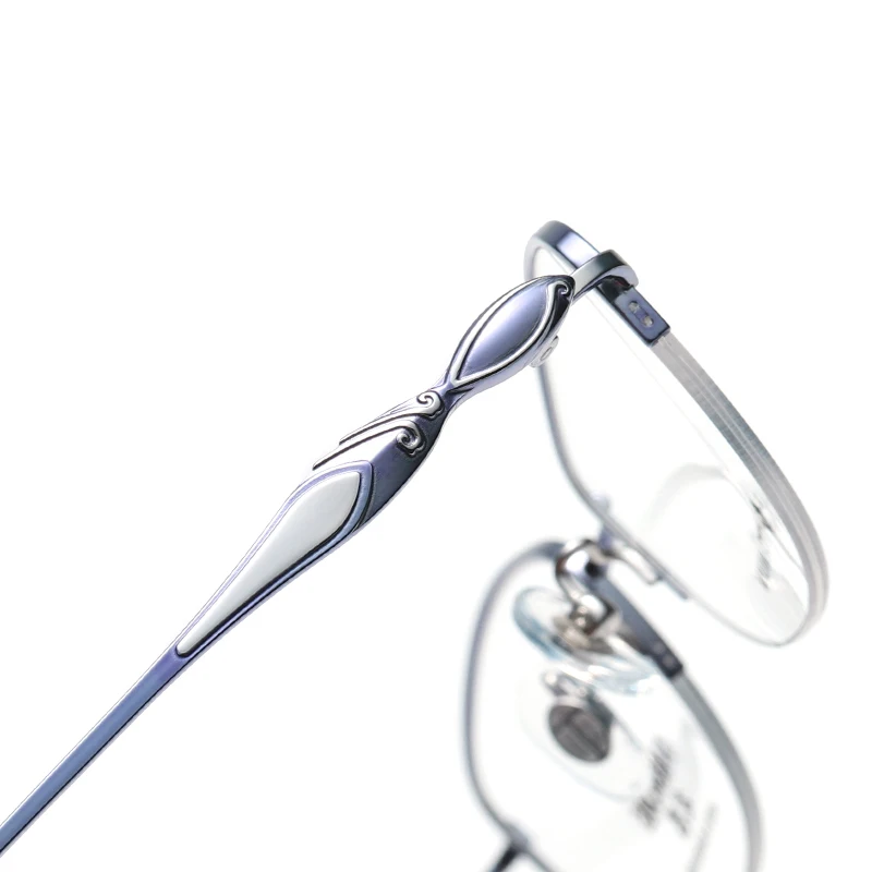 

Reven Jate 6021 Pure Titanium Half Rim Eyeglasses Frame Optical Semi-Rim Glasses Frame For Women's Eyewear Female Armacao Oculos