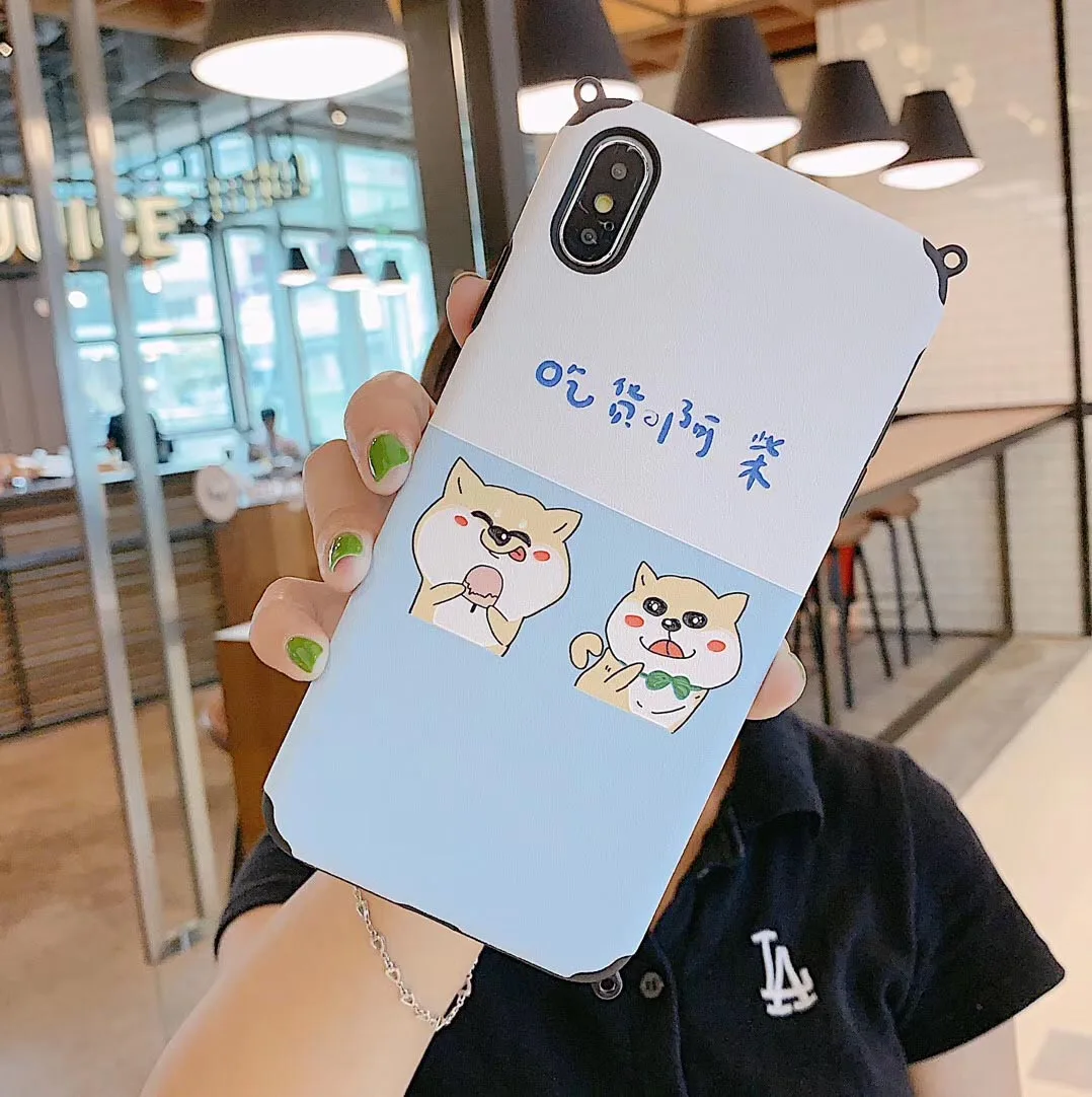 Style10-TwoDog Ремешок шнур цепь шейный ремешок чехол для переноски иллюстрация чехол для подвешивания для iPhone 11 Pro XS Max XR X 6 6S 7 8 Plus Мягкий ТПУ - Цвет: Style10-TwoDog