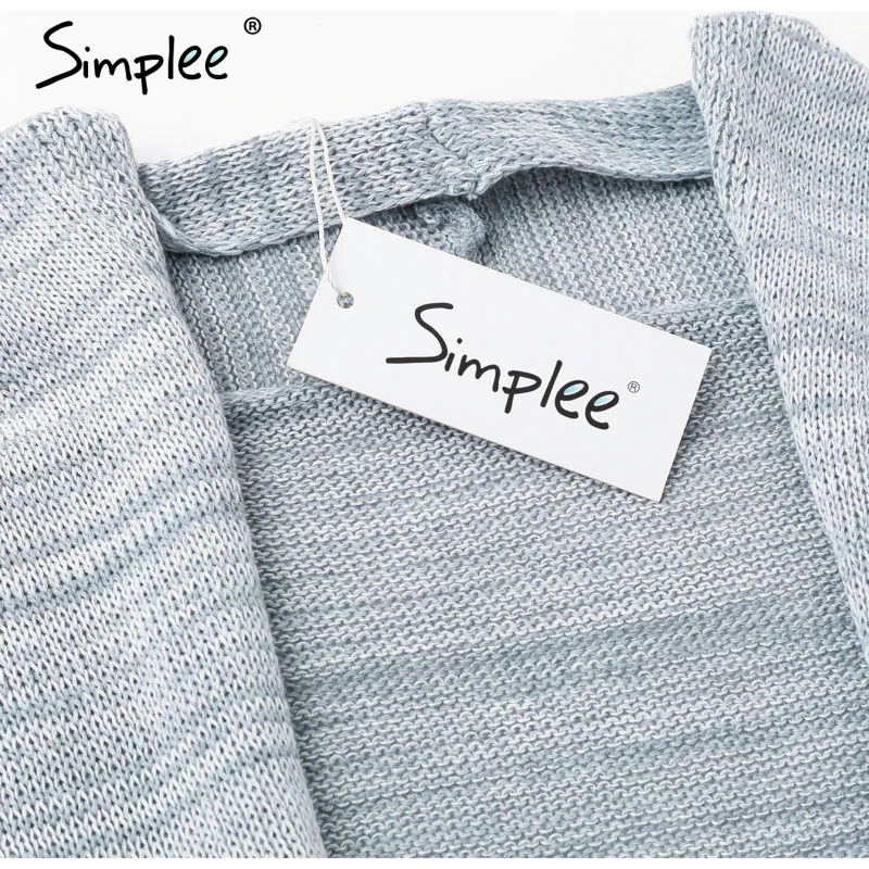 Женский длинный вязаный кардиган Simplee Растягивающийся джемпер большого размера