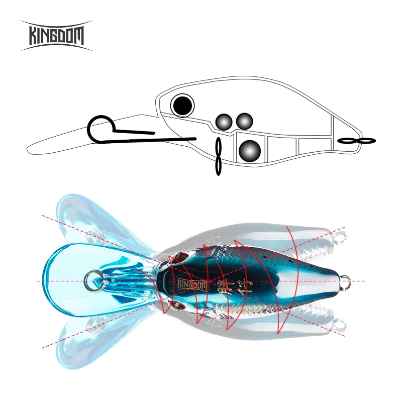 Наживка для рыбы Kingdom Crankbait Isca искусственная Jerakbait медленная погружение 50 мм