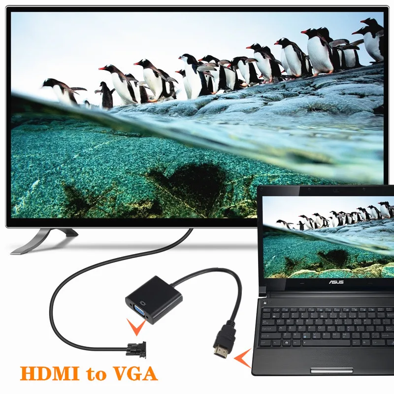 Кабель преобразователь Grwibeou HDMI VGA штекер гнездо цифровой аналоговый HD 1080P для ПК