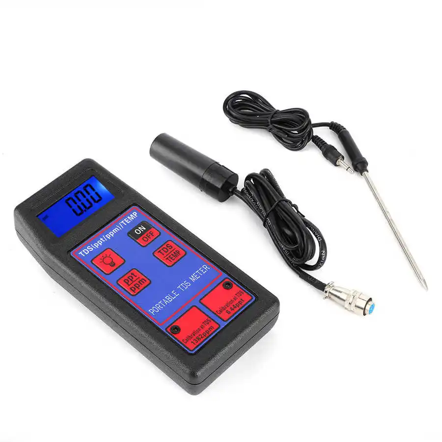 

High quality portable 2-in-1 salinity temperature meter detector for the hydroponics of laboratory swimming pools