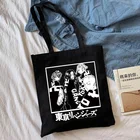 Женская сумка для покупок с рисунком манга Токио, тоут в готическом стиле, холщовая Экологически чистая вместительная сумочка на плечо Ulzzang