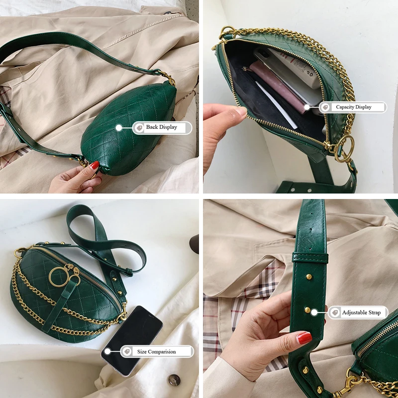 DORANMI цепи ремень Fanny Pack Для женщин Поясные сумки 2021 Элитный бренд дизайн Crossbody