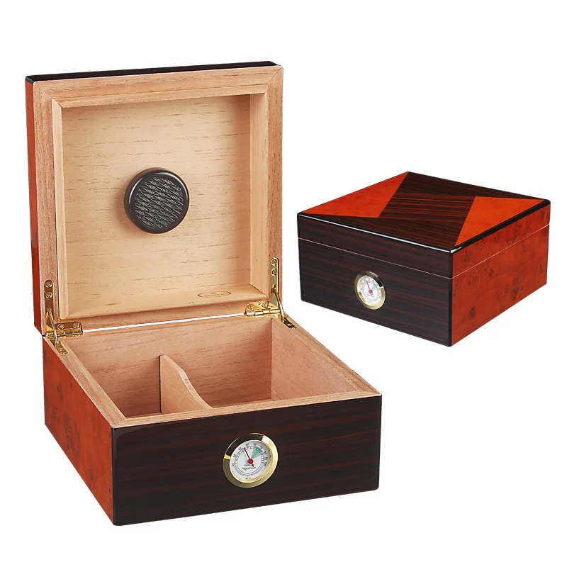 

Cedar Wood Travel Humidor Cigar Box Portable Cigar Case W/ Hygrometer Humidifier Cigar Humidor Box For COHIBA Cigars
