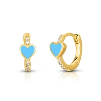 925 sterling silver ear buckle heart hoop earrings for women middle loops circle round fine jewelry 2021 zircon pave cz jewelry