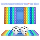 Забавная игрушка-фиджет с пузырьками, большой размер, радужная нажимная игрушка-фиджет, сенсорная игрушка для взрослых и детей, интерактивная игра для двух игроков