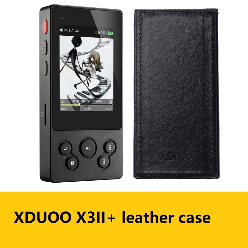 with leather case XDuoo X3II X3 II USB DAC MP3-плеер Bluetooth 4,0 AK4490 Портативный HI FI Mp 3 музыкальный плеер DSD128 без потерь Mp3/WAV/FLAC USB порт - Цвет: with leather case