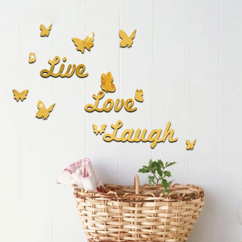 Акриловые DIY декоративные зеркальные настенные наклейки бабочки экологически