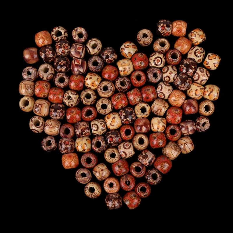 

2021 New 100 pcs Wood Round Spacers Loose Beads Necklace Bracelets Charms DIY Craft