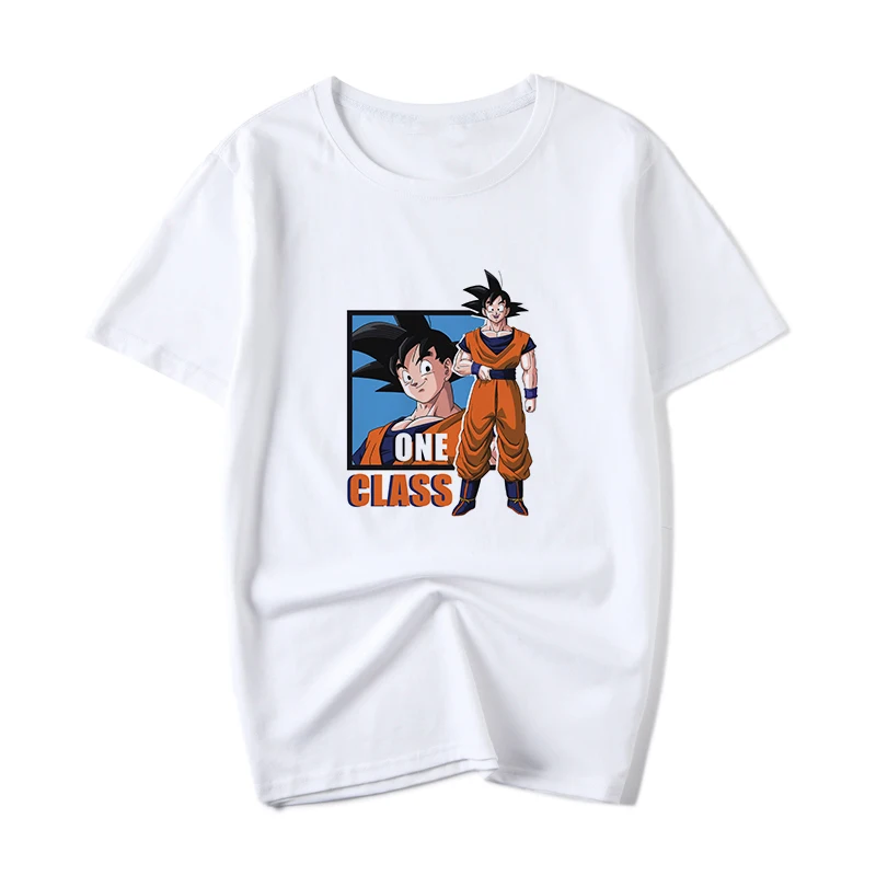 Dragon Ball Z Goku Мужская футболка белого цвета Повседневная с принтом Харадзюку