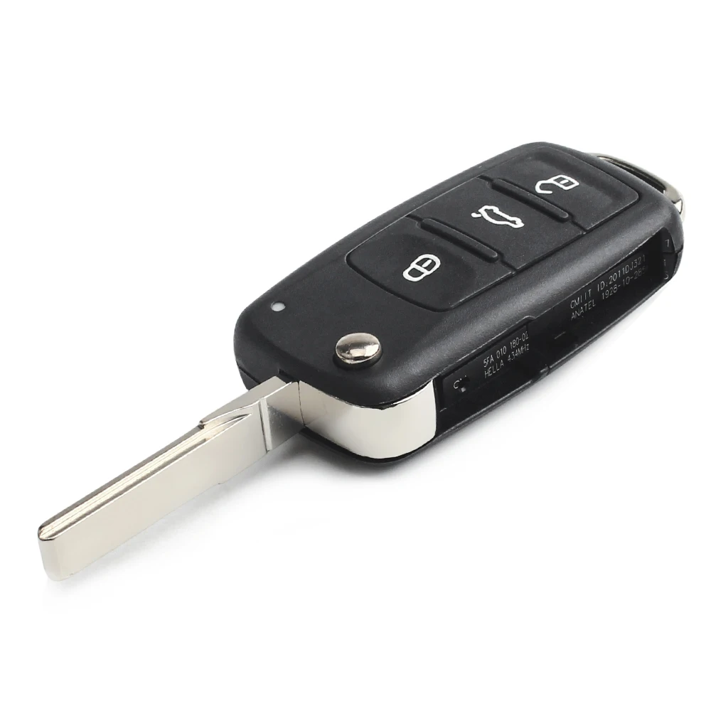 KEYYOU 10 шт. складной Автомобильный ключ с 3 кнопками и переключателем для VW polo passat b5
