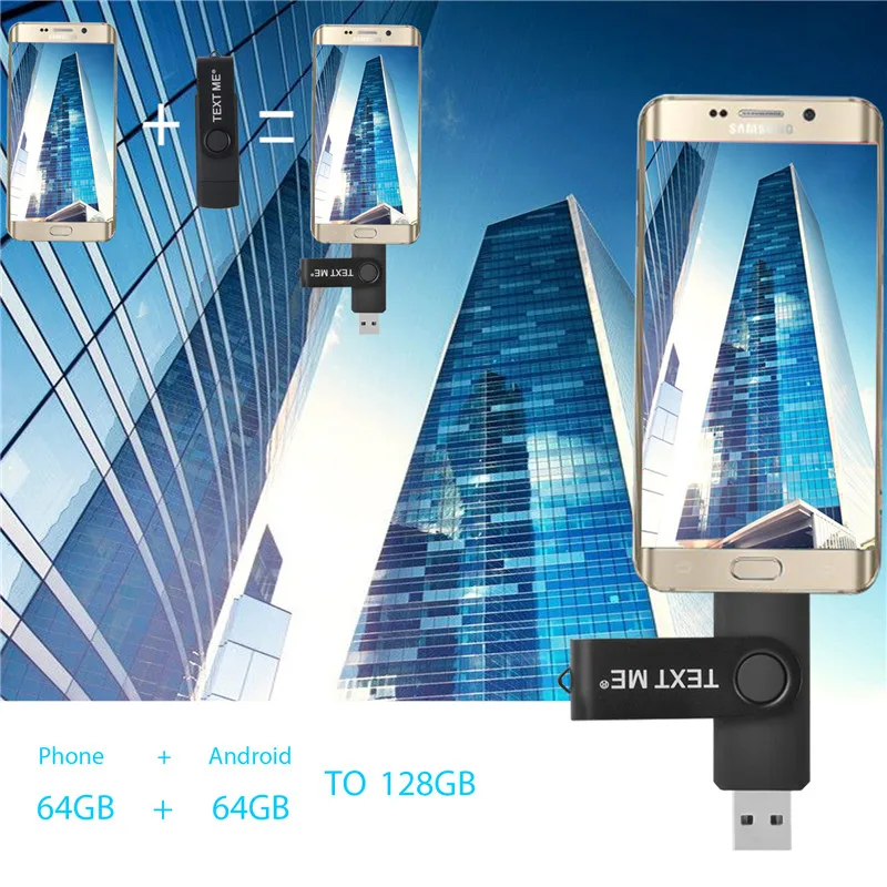 Вращающийся на 360 градусов OTG USB флеш накопитель cle 64G 2 0 для смартфонов 4G 8G 16G 32G micro